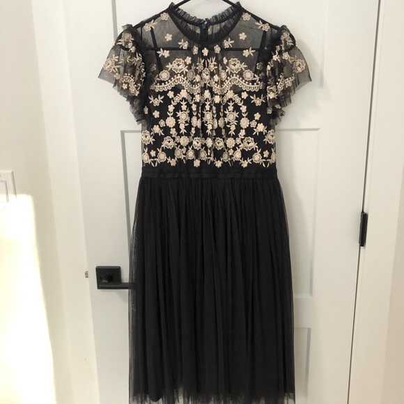 Needle & Thread embroidered bodice tulle midi dress - Picture 7 of 8